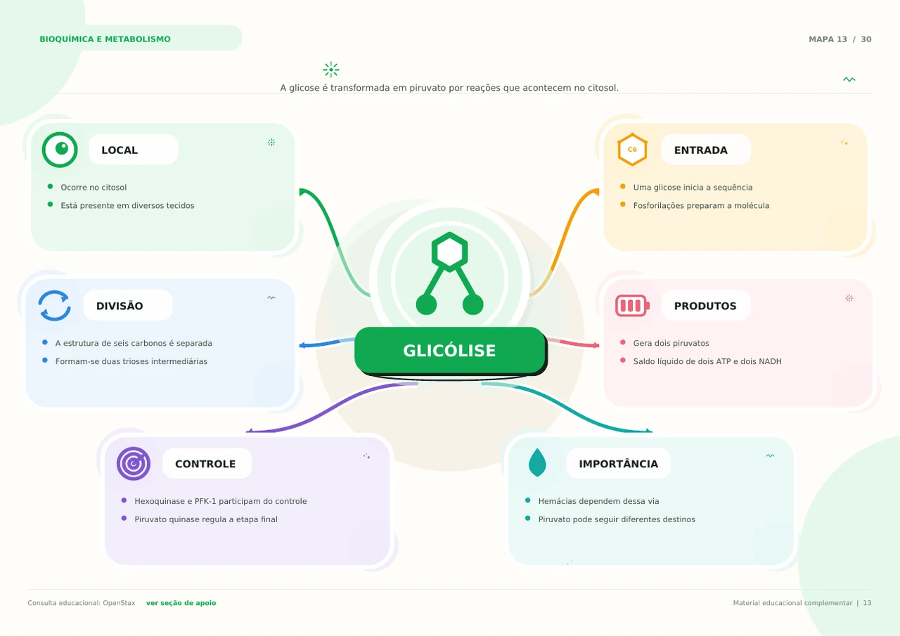 Mapa mental real de Bioquímica sobre glicólise
